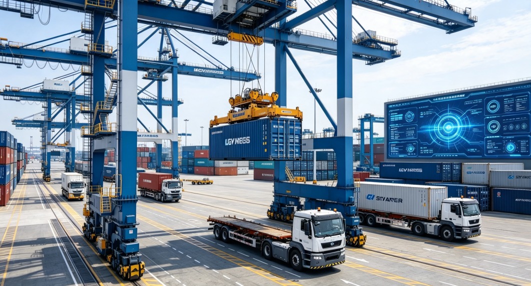 Automated gantry crane and terminal dispatch dashboard