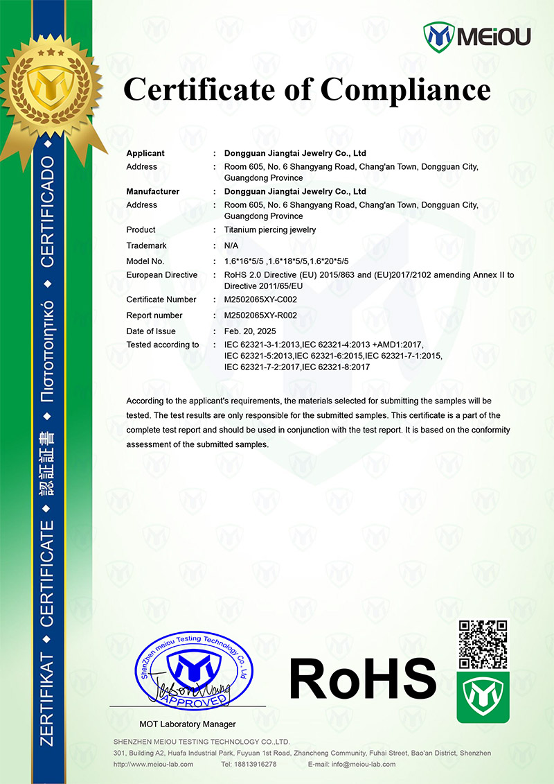 ROHS Compliance Document