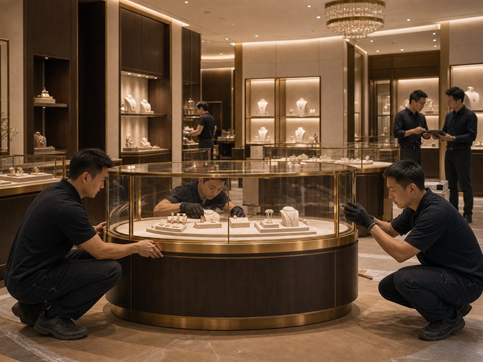 Luxury jewelry boutique store fit-out installation