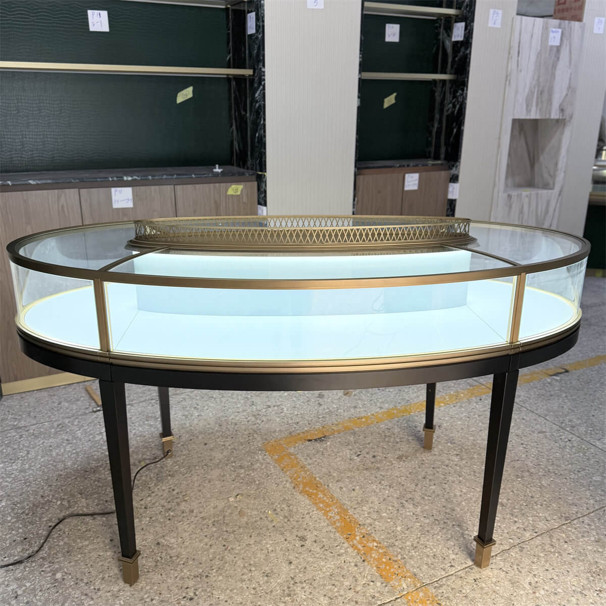 Luxury Oval Island Jewelry Showcase - Island Series: Boutique Center-Floor Layout Solutions