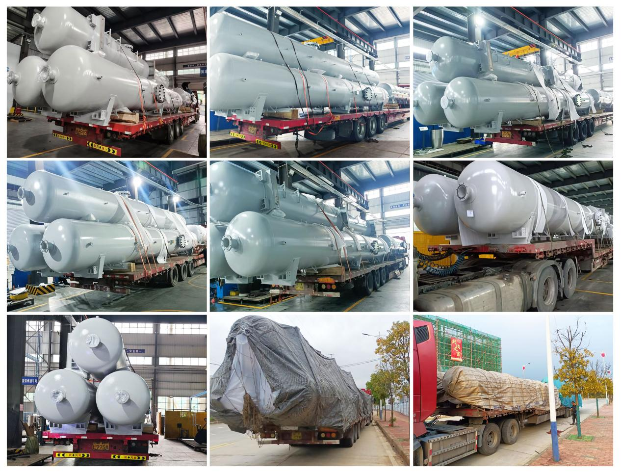 60 carbon steel TES tanks loaded for North American shipment
