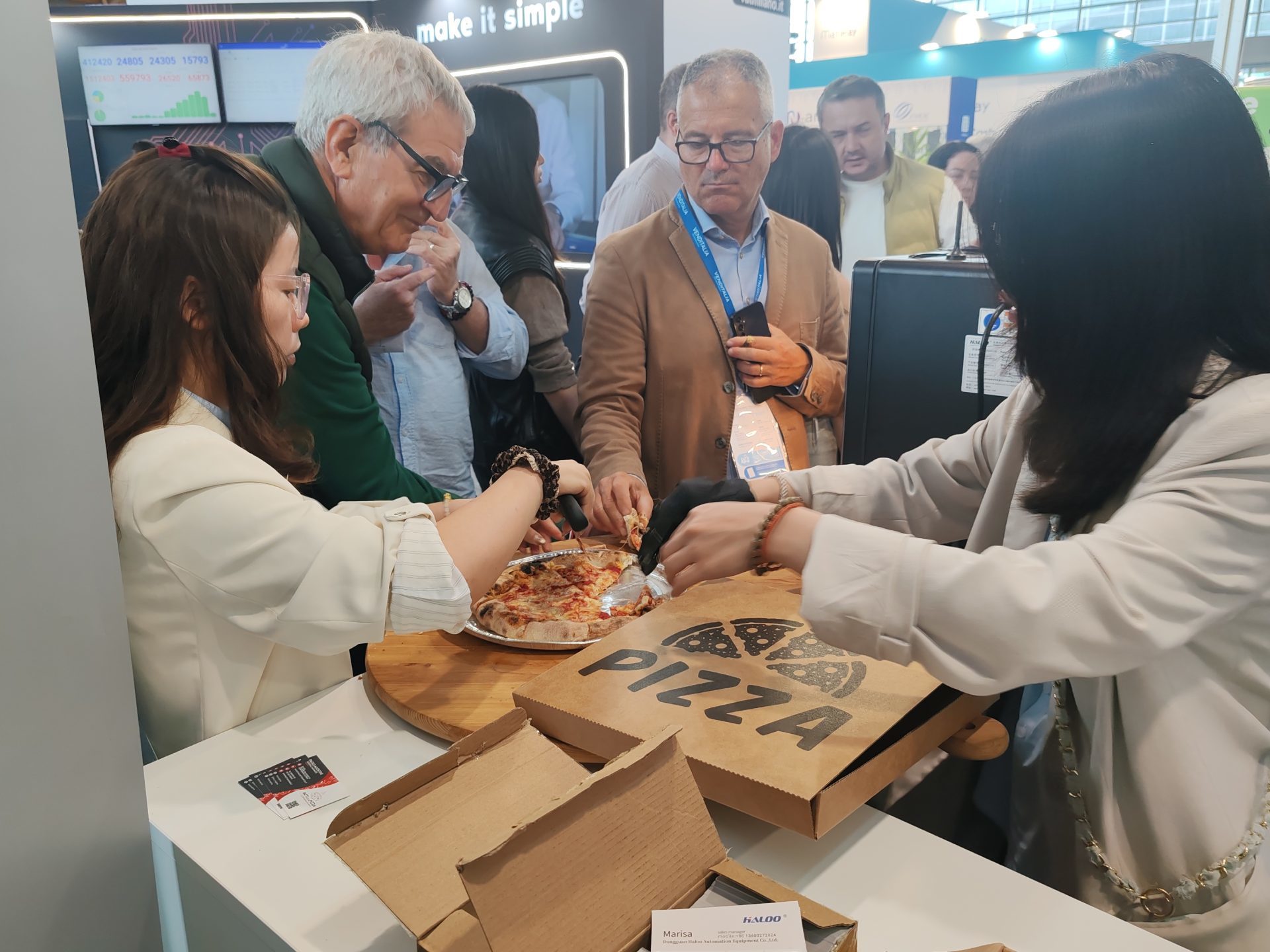 Smart vending machines and automated retail solutions at a trade exhibition