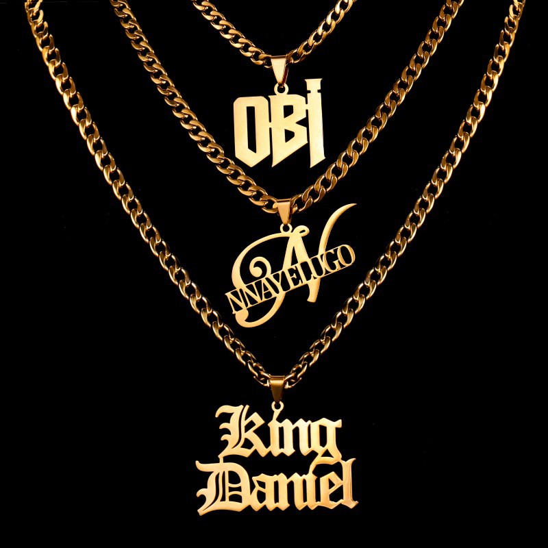 SSeeSY Fashion Personalized Custom Name Stainless Steel Logo Pendant Necklace Unisex
