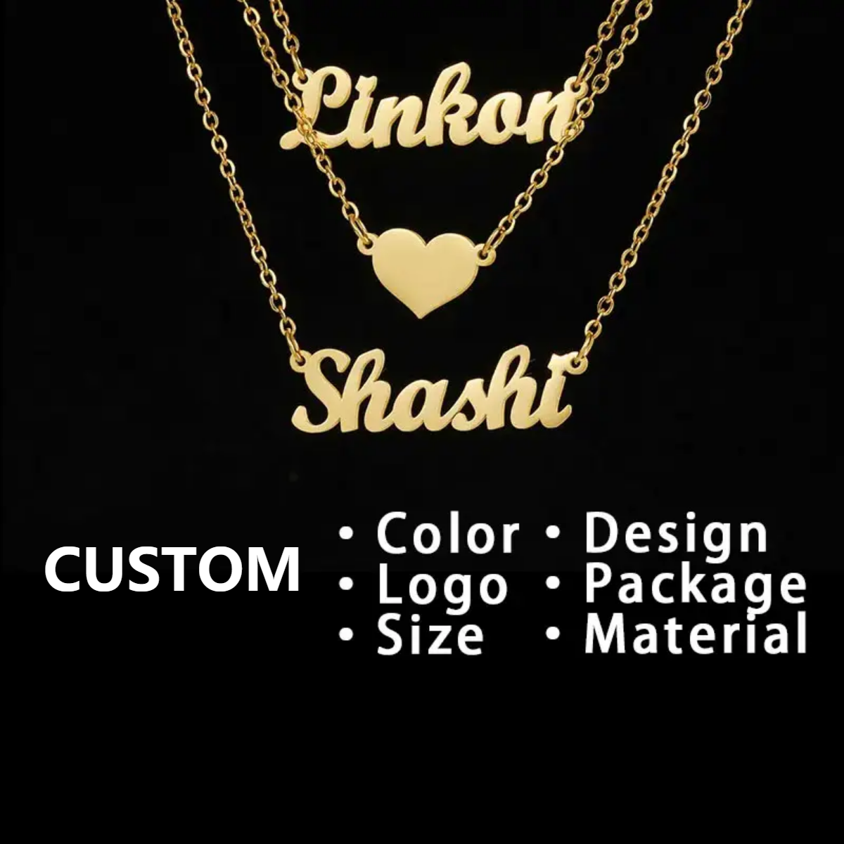 SSeeSY Fashion Personalized Custom Name Stainless Steel Logo Pendant Necklace Unisex