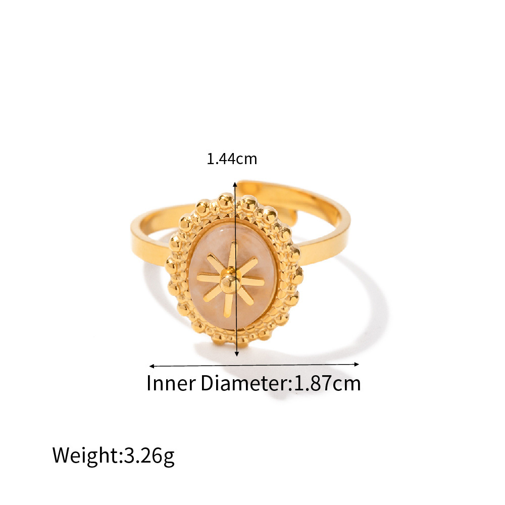 SseeSY Wholesale Stainless Steel Adjustable Opening Rings PVD 18K Gold Plated Inlaid with White Stone Zircon