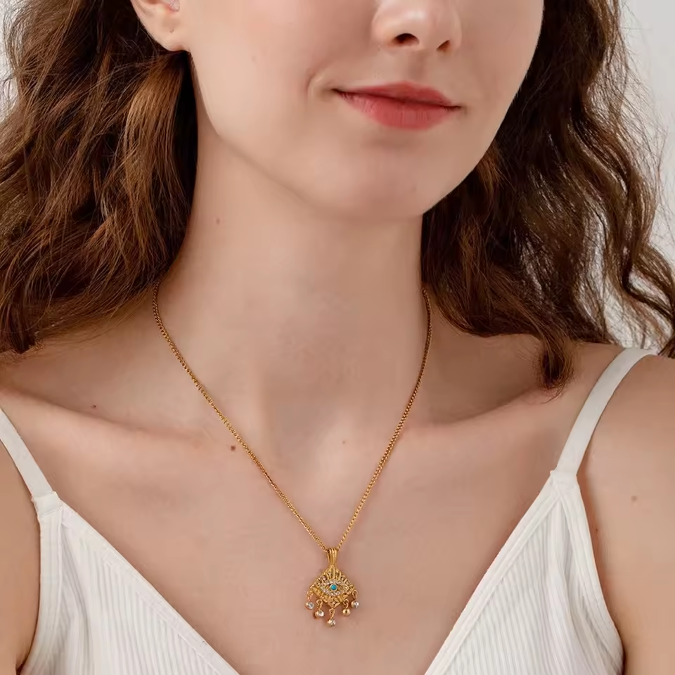 PVD 18K Gold Plated Stainless Steel Necklace Detail