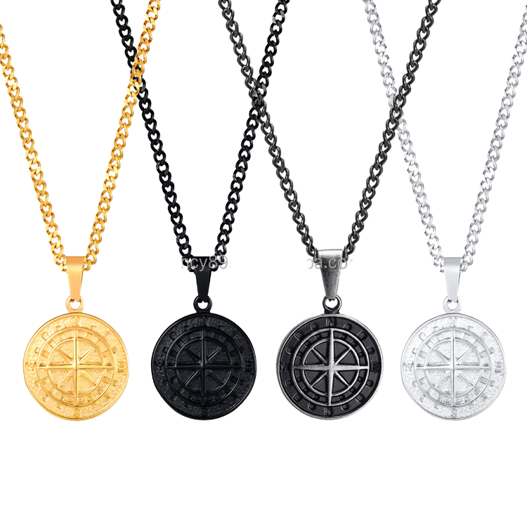 SSeeSY Minimalist Compass Motif Timeless Ocean‑inspired Design Waterproof Stainless Steel Necklaces Jewelry