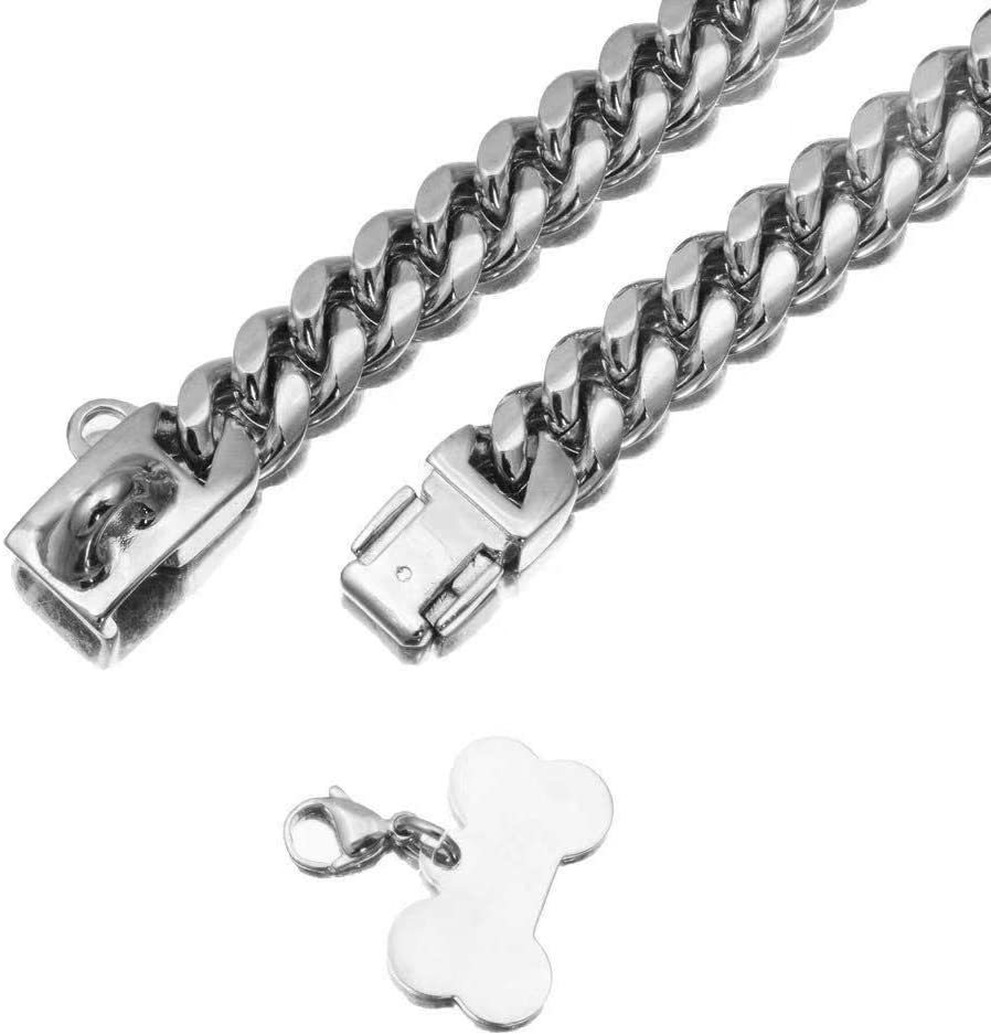 SSeeSY OEM ODM Custom 13mm Durable Pet Necklace Stainless Steel Cuban Link Chain for Dog Collar