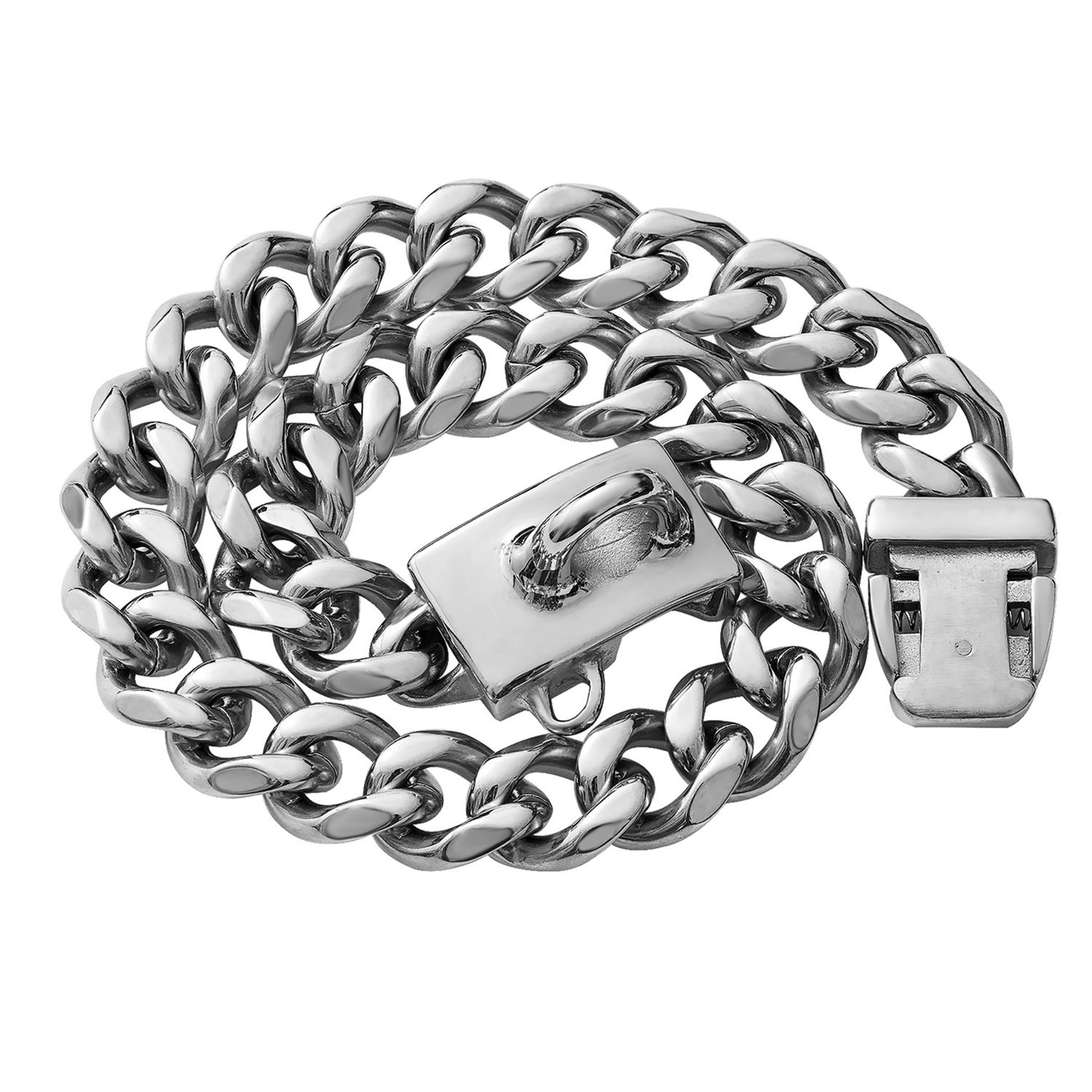 SSeeSY OEM ODM Custom 13mm Durable Pet Necklace Stainless Steel Cuban Link Chain for Dog Collar