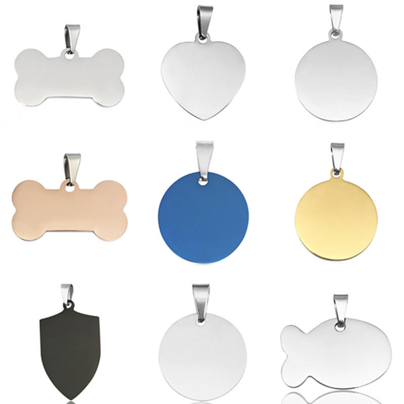 SSeeSY Personalized Custom Bulk Custom Multiple Shape Stainless‑Steel Pet ID Dog Tags Laser‑Etched Pet Identification Jewelry