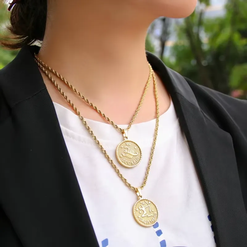 Gold plated ball pendant necklace detail Gold Plated Pendant Necklace Detail