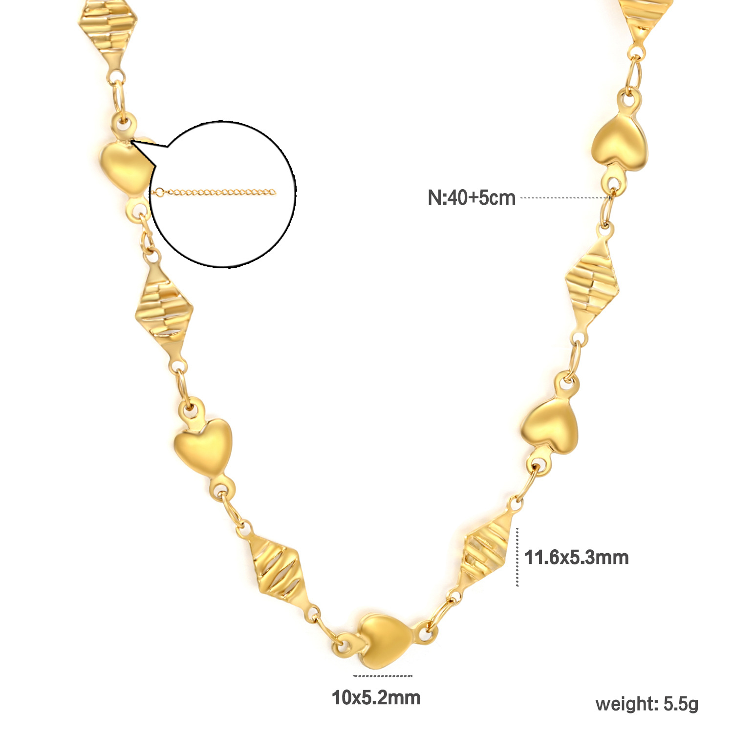SSeeSY Custom Design Fashion Jewelry Stainless Steel PVD18K Gold Plated Star Heart Splicing Geometric Necklace for Gifts