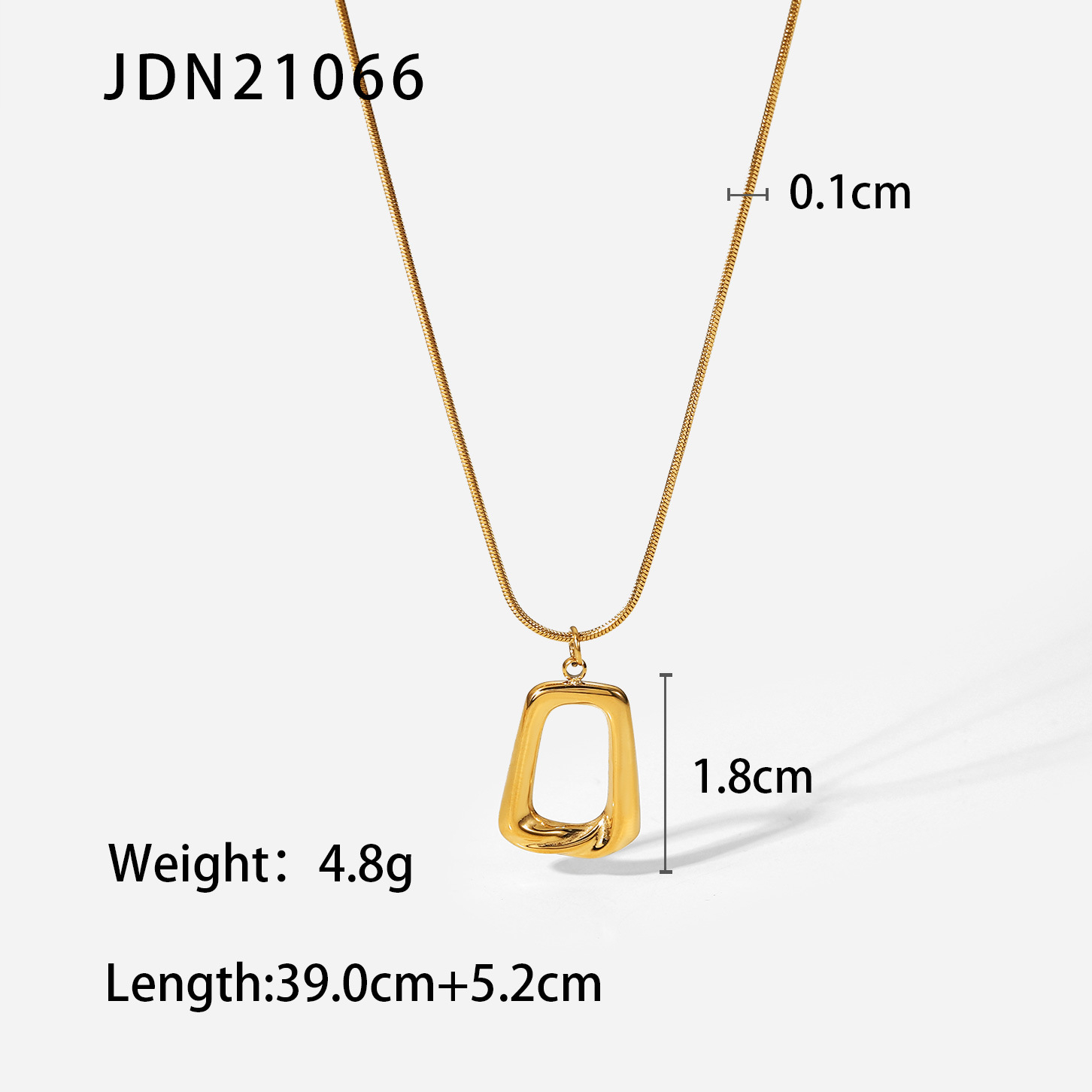 SSeeSY Custom Design Fashion Jewelry PVD 18K Gold Plated Waterproof Stainless Steel Geometric Pendant Necklace for Women Girls Party