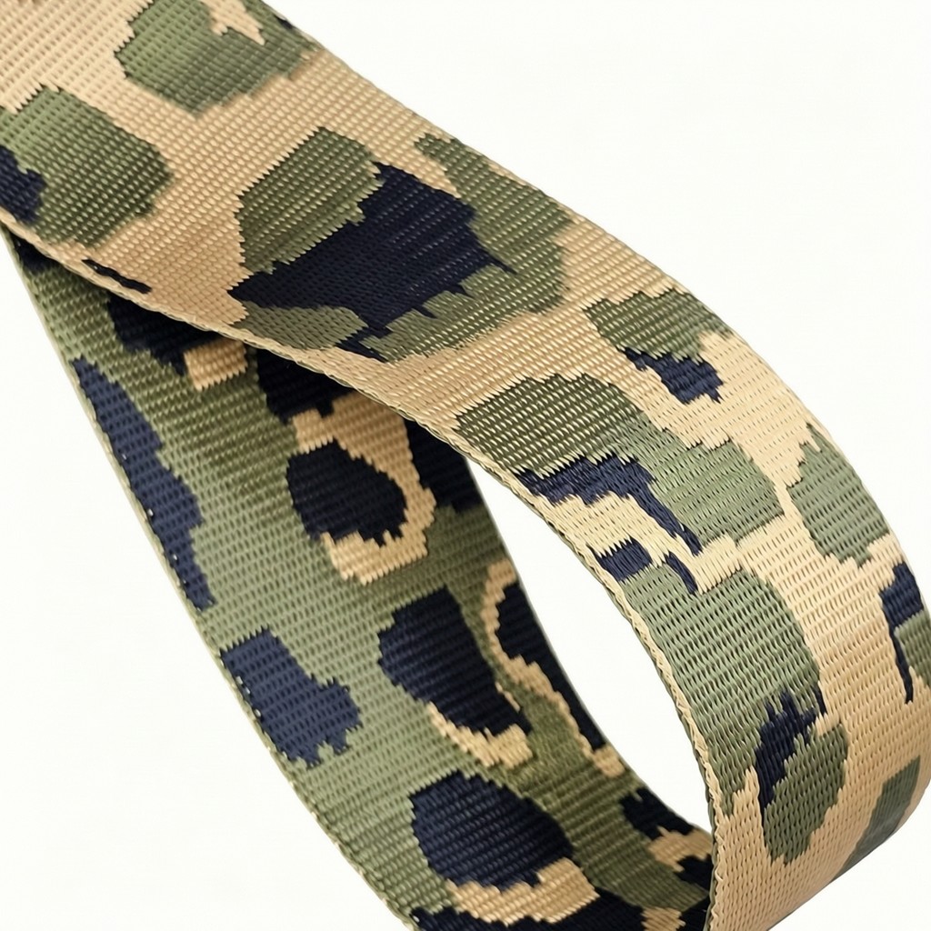 Camo Jacquard Nylon Woven Bag Webbing Strap