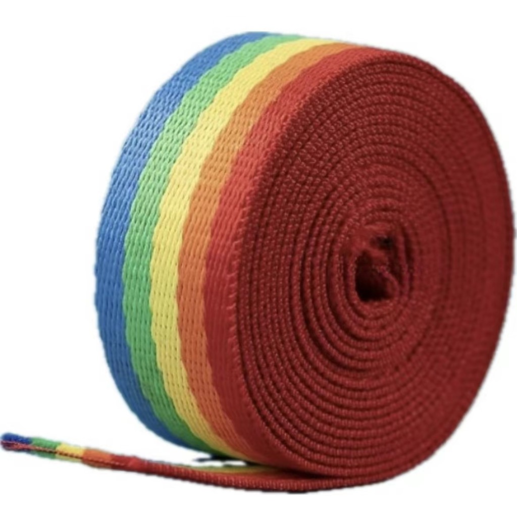 Colorful Rainbow Polyester Woven Strap