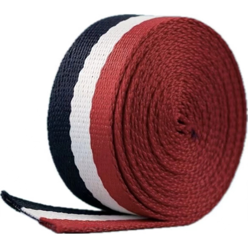 Red White Navy Three Color Stripe Polyester Woven Webbing for Bag Shoulder Strap