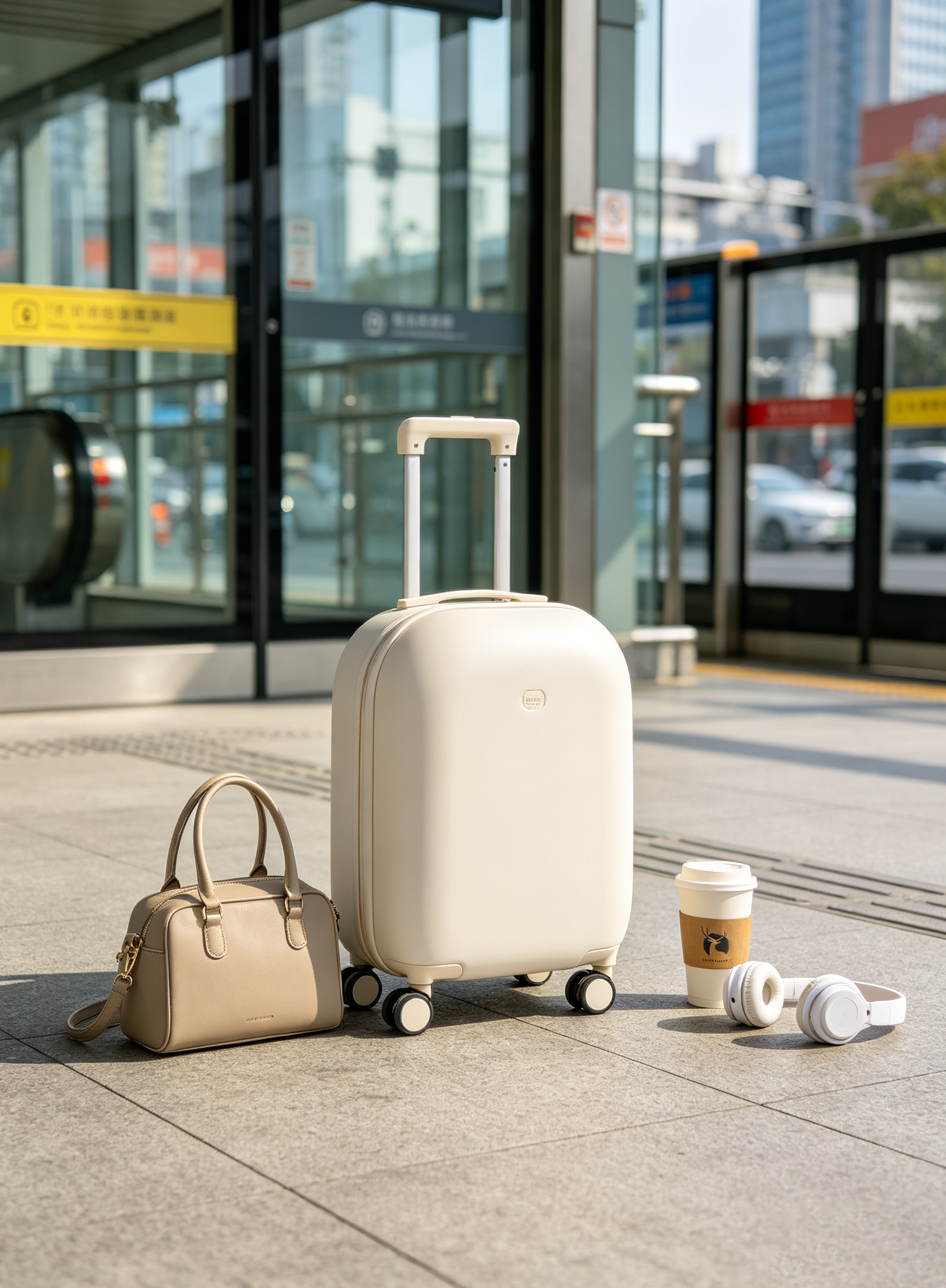 Luxury scratch resistant high‑end luggage with spinner wheels hardshell suitcase for international travel