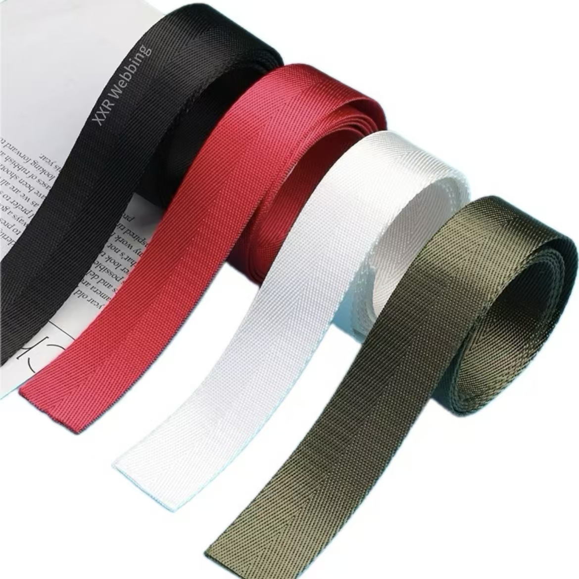 Custom Color Solid American Pattern Webbing Nylon Herringbone Webbing Manufacturer Wholesale For Outdoor Tactical Use