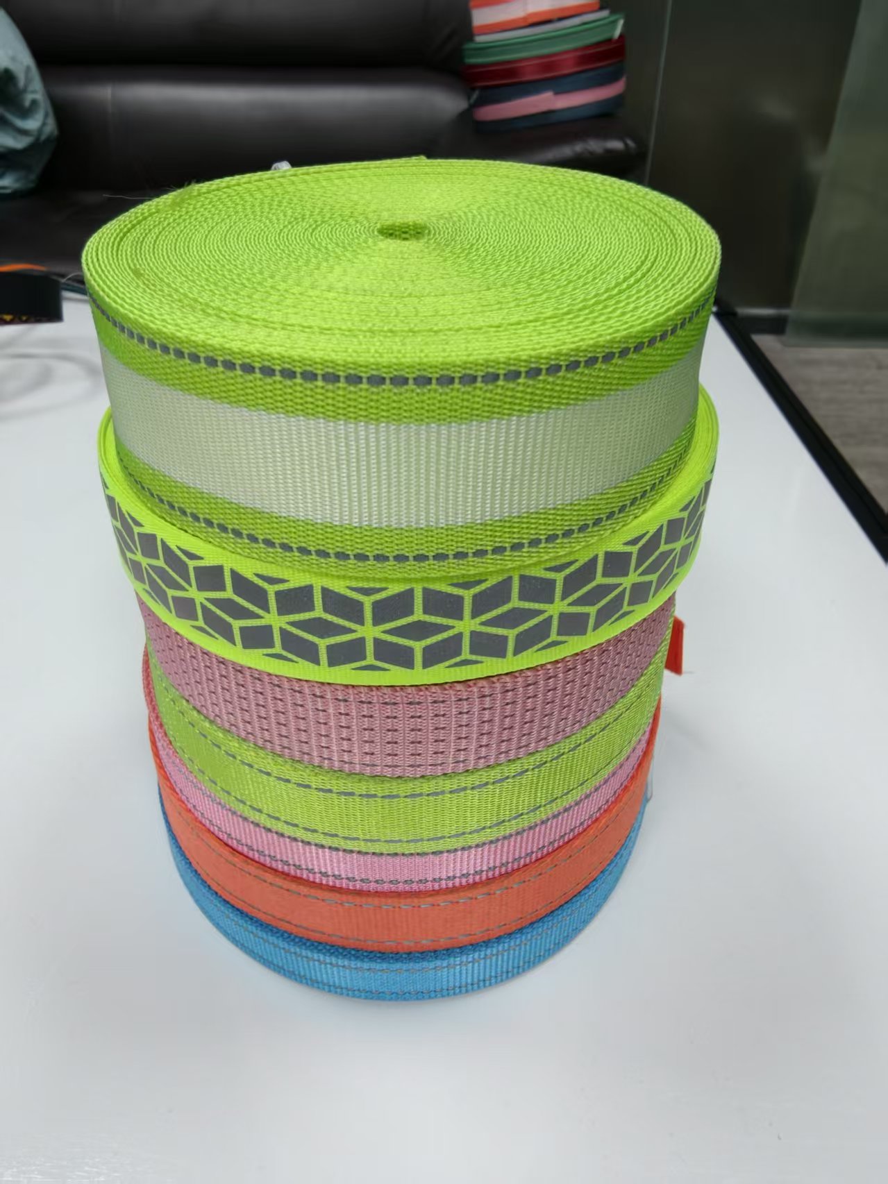 Custom silver reflective pet webbing roll for pet accessory manufacturing