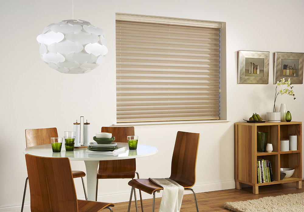 cellular shades for family dining table scene