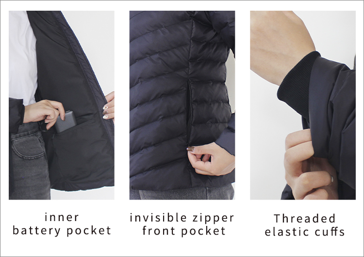Battery Lightweight Woman Heated Jacket with heating