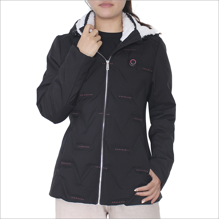 Battery Lightweight Heating Coat with Detachable Fleece Hood