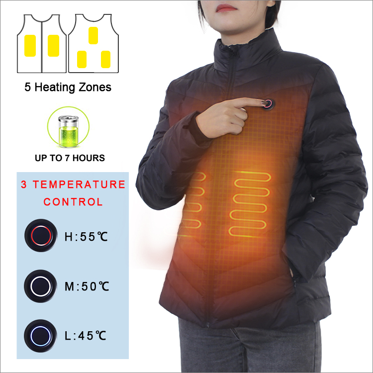 Battery Lightweight Woman Heated Jacket with heating