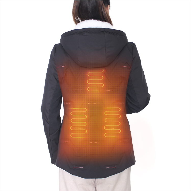 Battery Lightweight Heating Coat with Detachable Fleece Hood