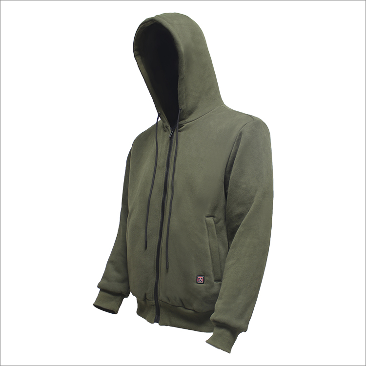 Rechargeable Battery Zipper Heated Hoodie For Fishing