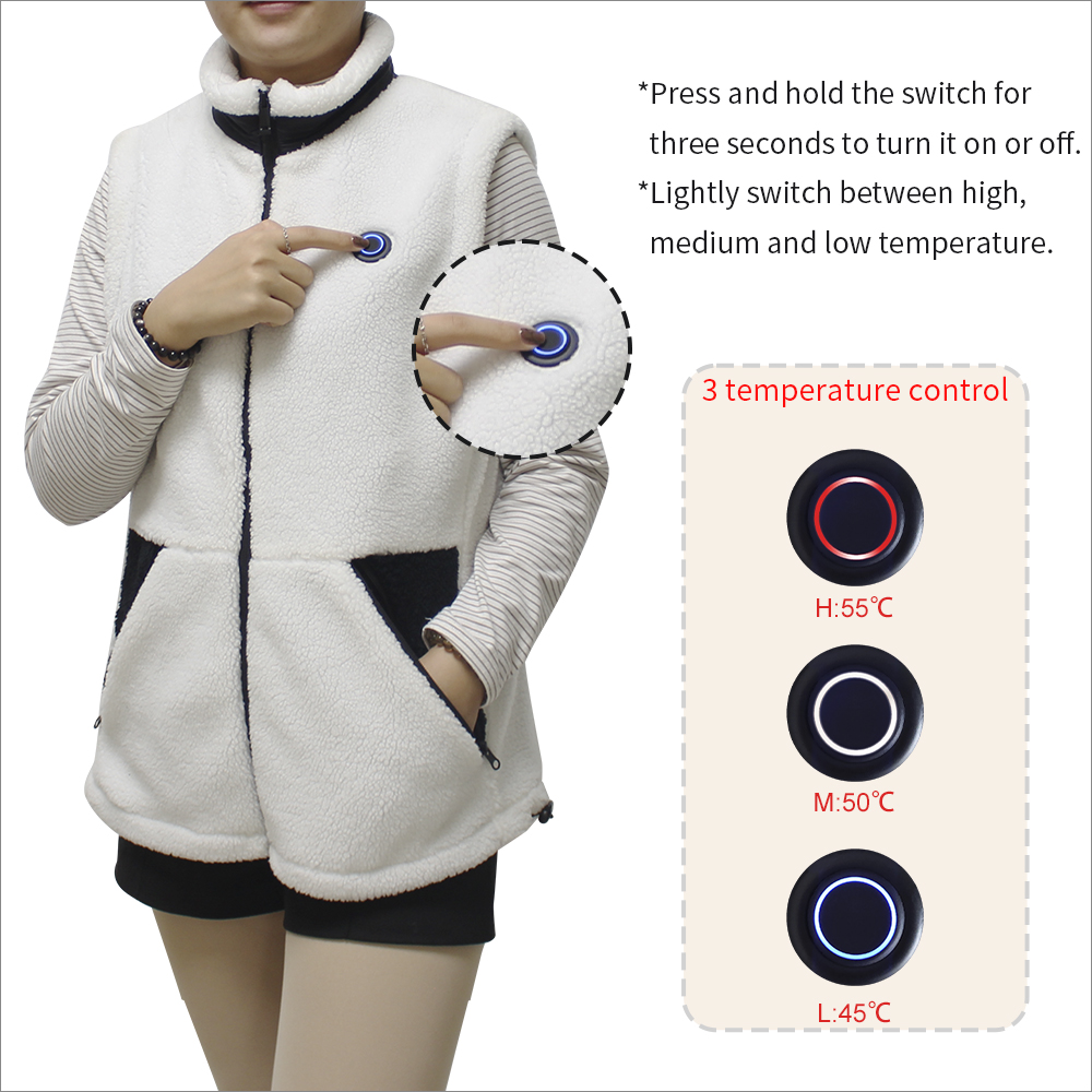Women's Casual Soft Heated Polar Fleece Vest