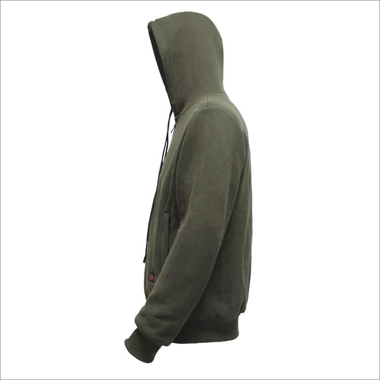 Rechargeable Battery Zipper Heated Hoodie For Fishing