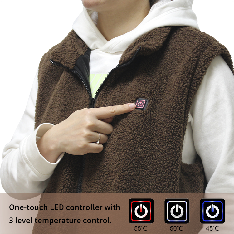 Men's Mountainside Heated Fleece Vest with 3 level temperature