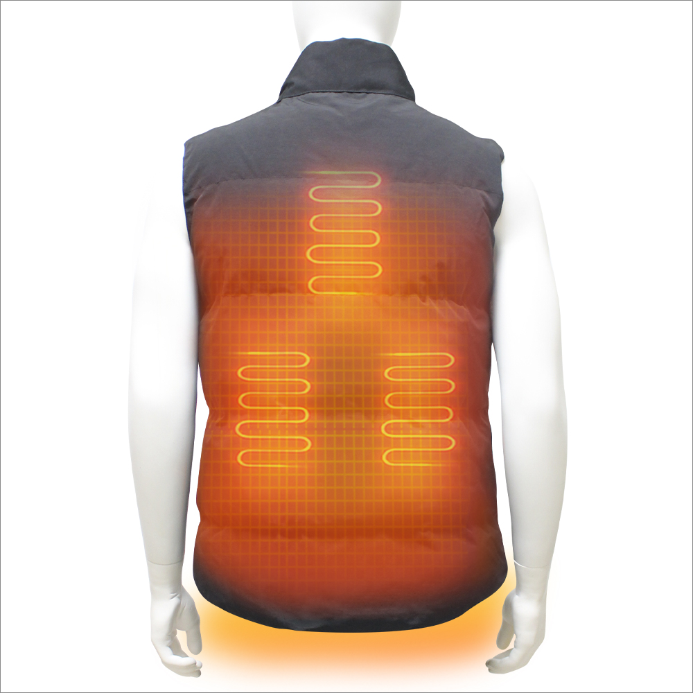 Battery Powered 5V 7.4V Men's Two-Way Zipper Puffer Heated Vest