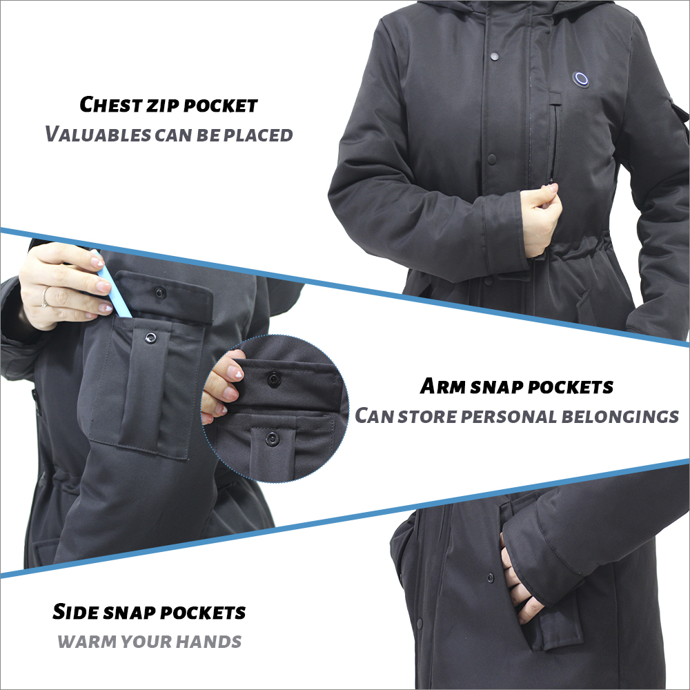 Womens Waterproof heated Jacket Warm Winter Snow Coat for outdoor sport