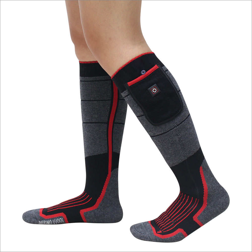 3.7v 5v 7.4v Battery Powered Electrical Heated Socks for Skiing