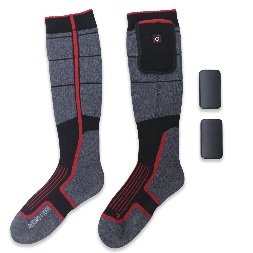 3.7v 5v 7.4v Battery Powered Electrical Heated Socks for Skiing
