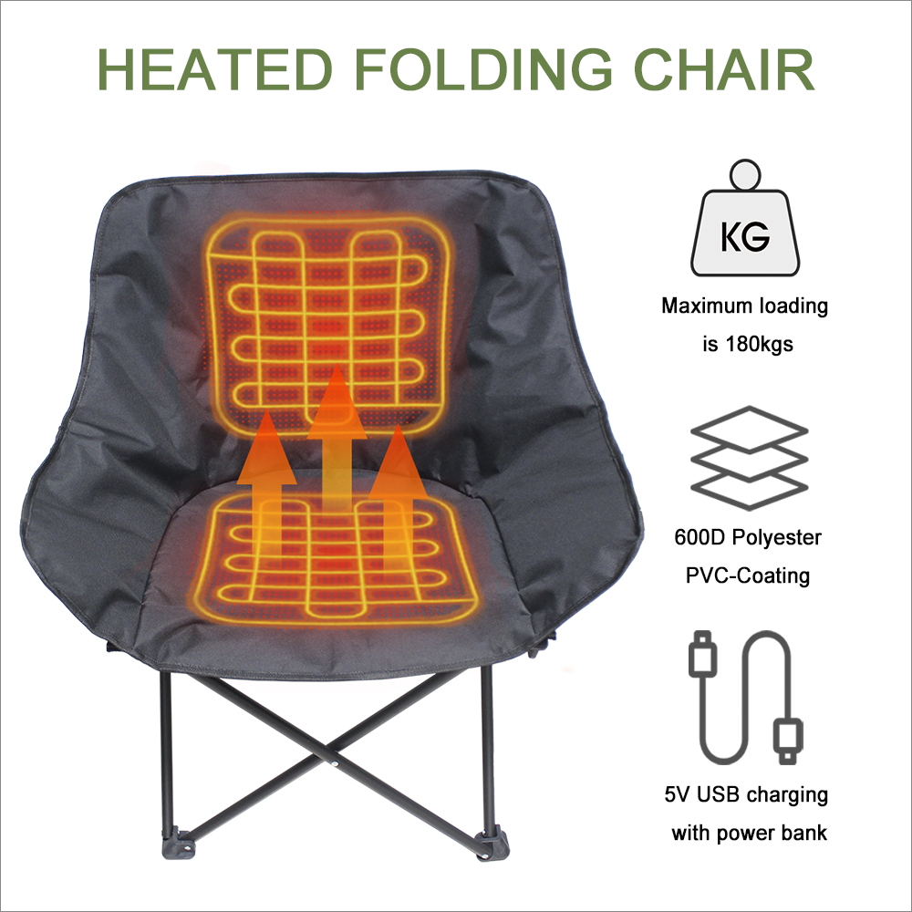 Foldable Heated Camo Chair with for Hunting Fishing Hiking