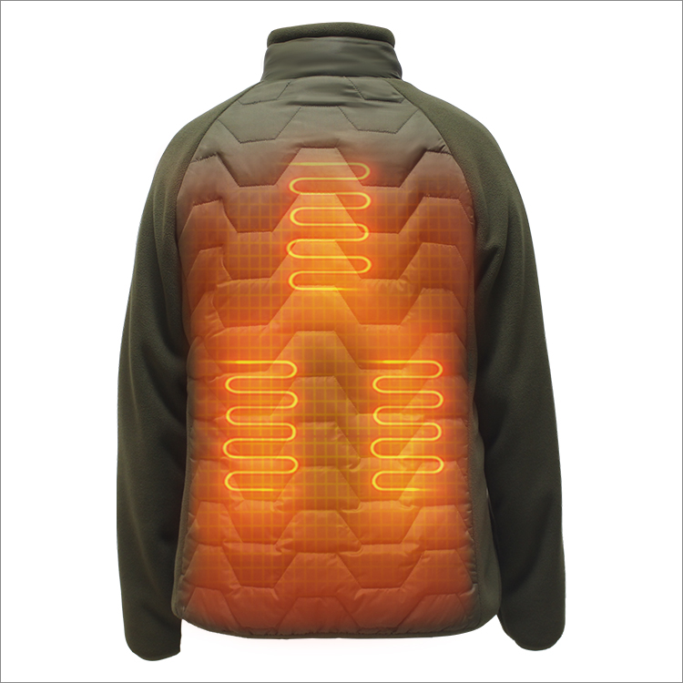 Men's Outdoor Heated Fleece Coat With 5 Heating Pad-copy-64537edc0c457