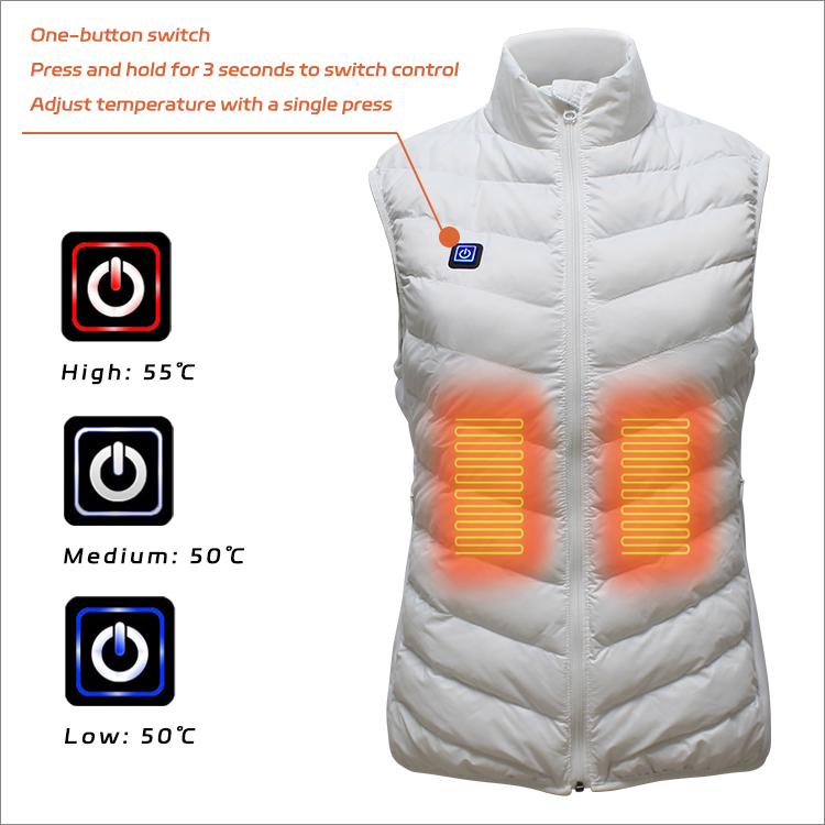 Winter Lightweight USB Rechargeable Battery Thermal Heated Vest for women