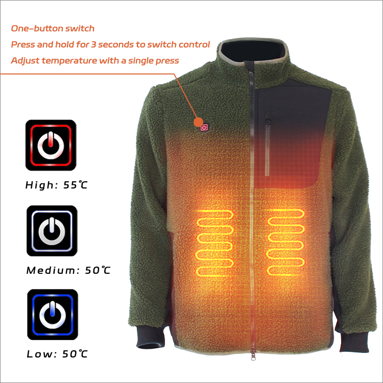 Winter Hunting Sport Heated Berber Fleece Jacket