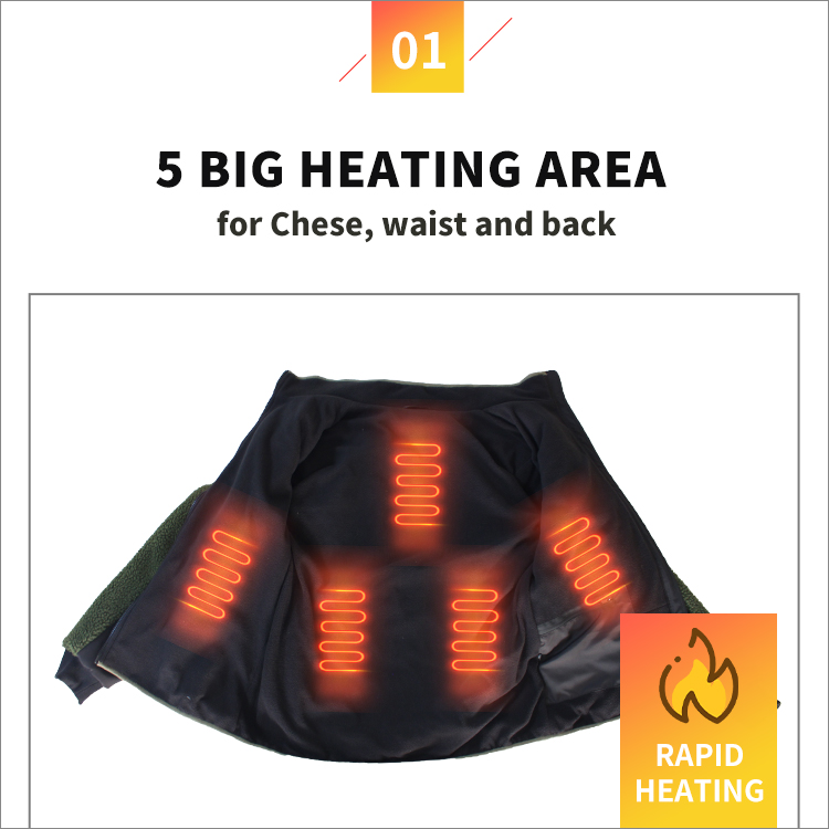 Winter Hunting Sport Heated Berber Fleece Jacket