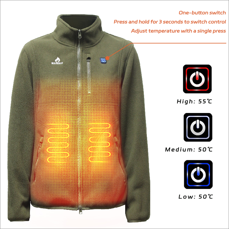 Woman's Classic-Fit Long-Sleeve Full-Zip Polar Soft Heated Fleece Jacket