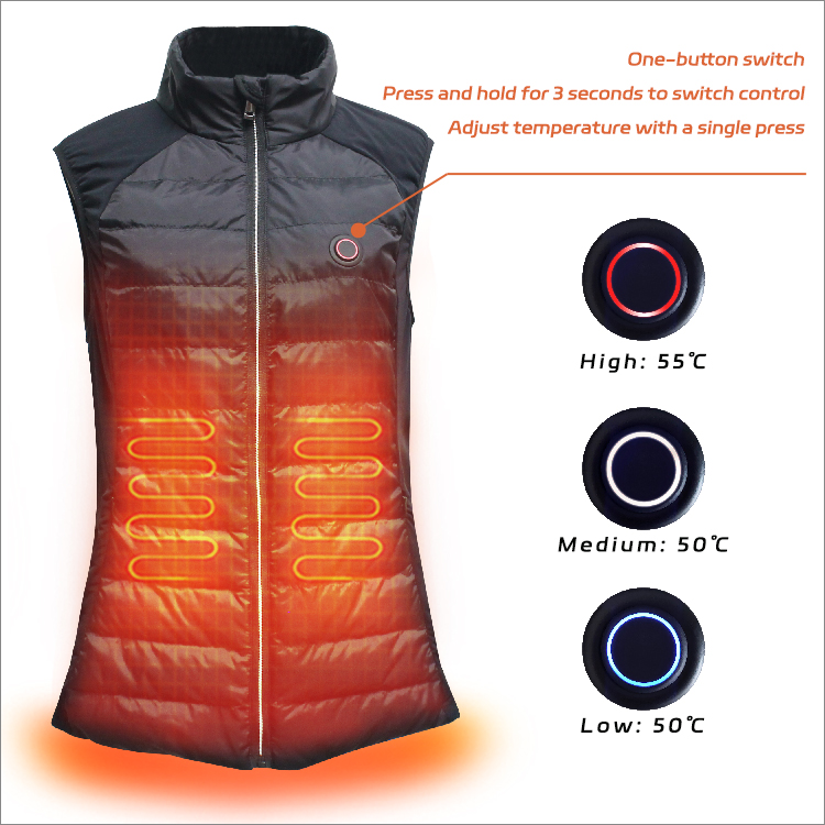 Women's vest Winter Thermal USB Smart Warming Heated Gilet