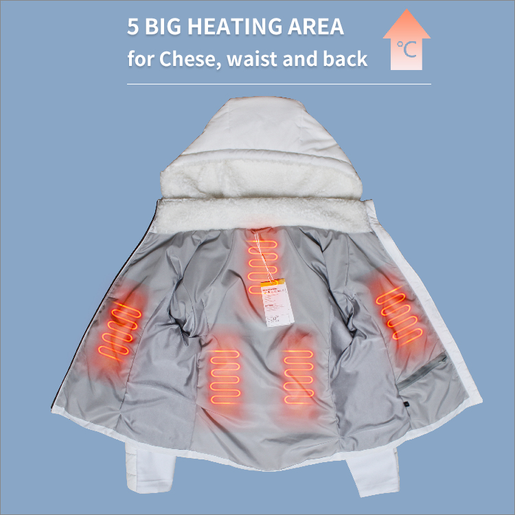 Ski Riding Electric Usb White Heater Jacket Winter Jacket for momen
