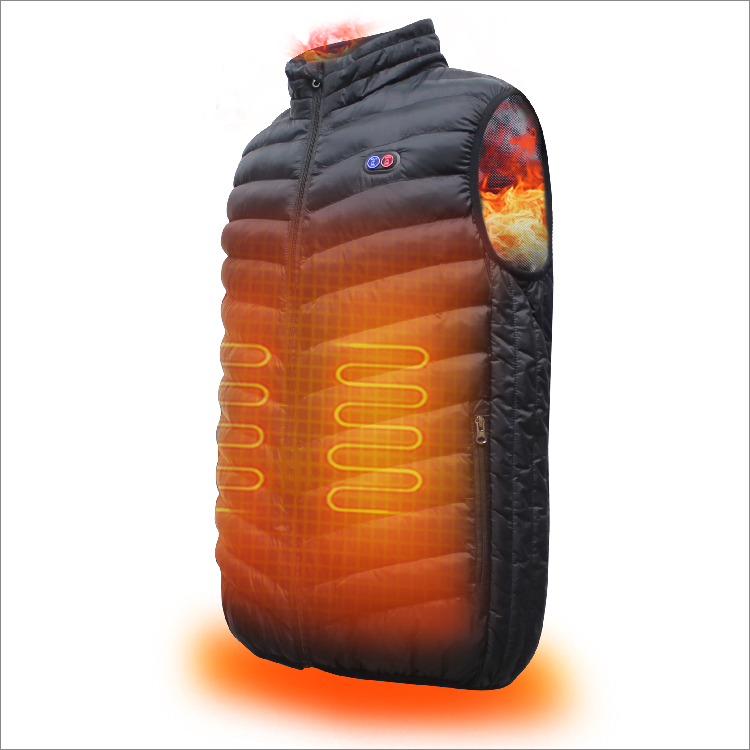 Men's heated vest sleeveless vest 3 level temperature heated body battery heated vest