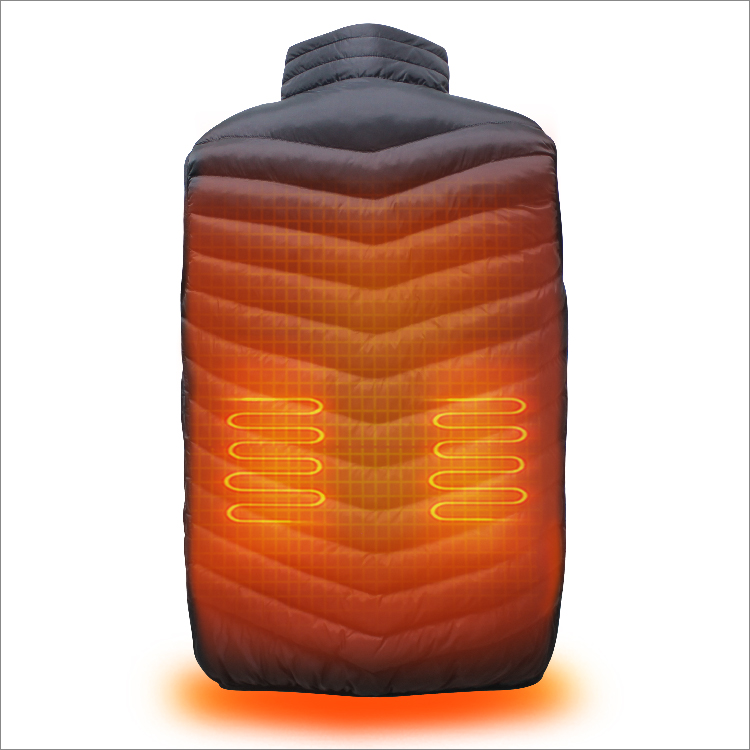Men's heated vest sleeveless vest 3 level temperature heated body battery heated vest
