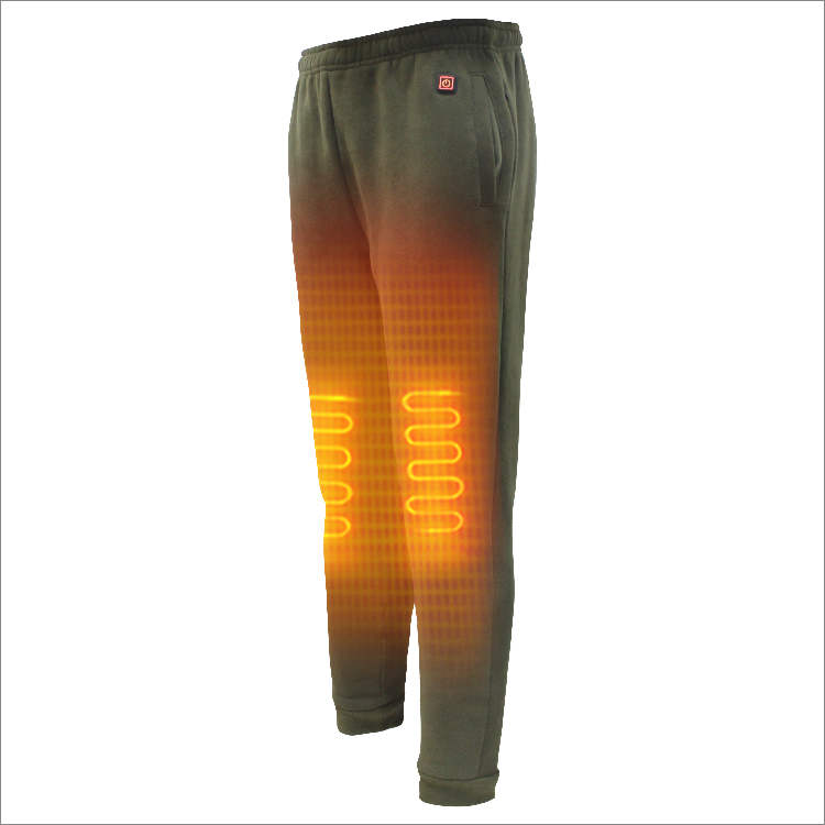 Winter Army Green Trousers Battery 3 Zones Heated Sports Pants For Men
