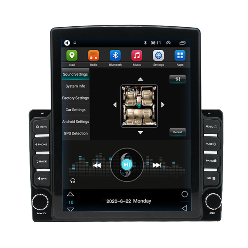 9,7 pouces Vertical Touch Screen Car MP5 Radio Player