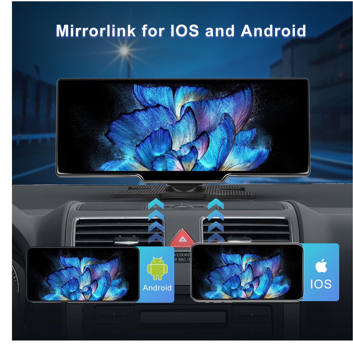 Zmecar  10.26 Inch 4+64G Android 13 Portable Apple CarPlay Screen, Wireless Android Auto Car Stereo with GPS Navigation & WiFi, 8-Core , Bluetooth Hands-Free, support Backup Camera