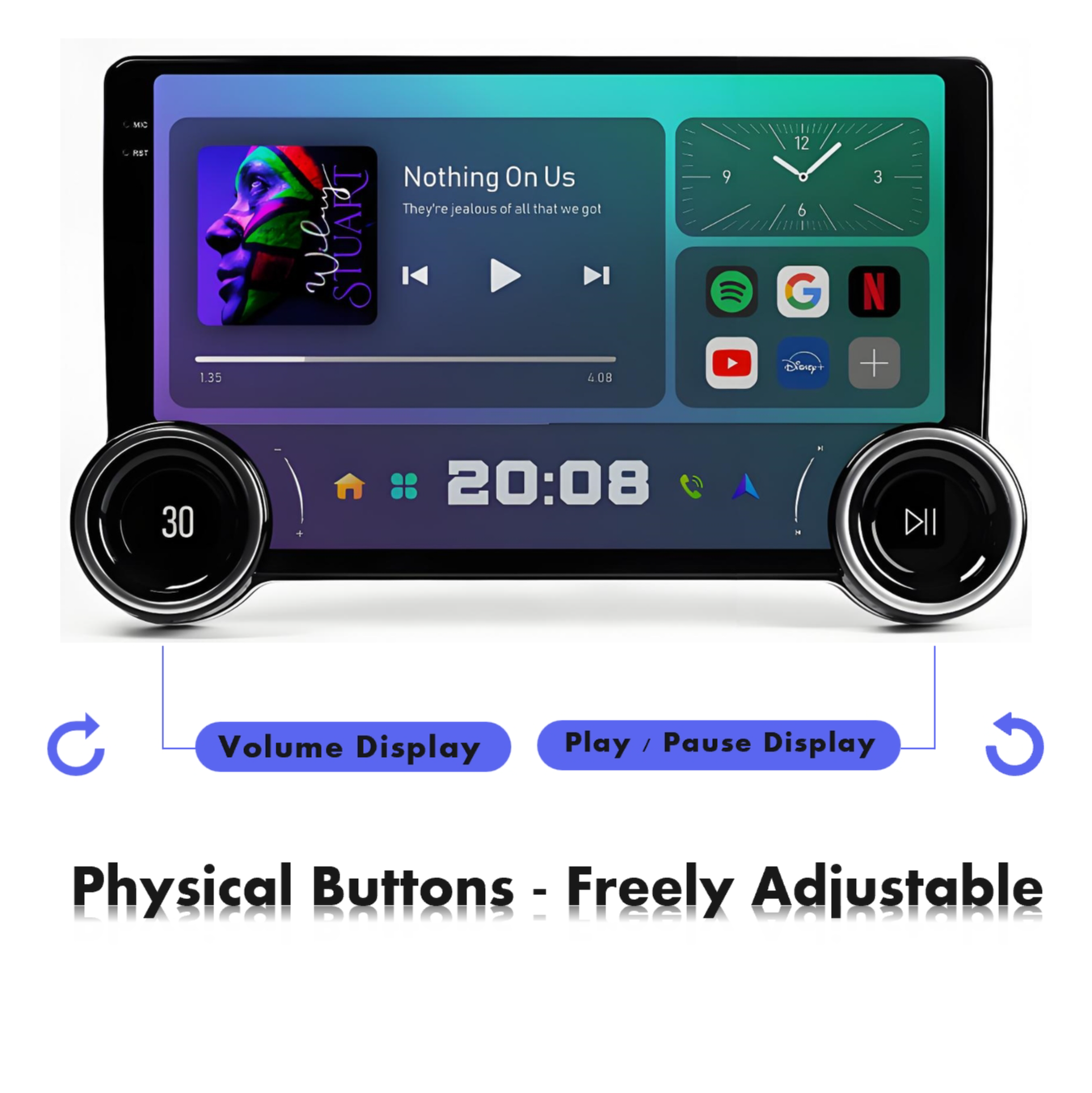 New Dual-Twist Keypad Diamond Series Car Navigation 10.1 Inch Screen Video Music Play Bluetooth Car Stereo Radio Car DVD Player